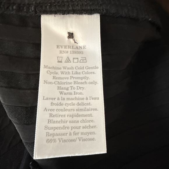 Everlane Womens City Stripe Way High Drape Pants Size 8 Black Viscose Wide Leg - Picture 6 of 6